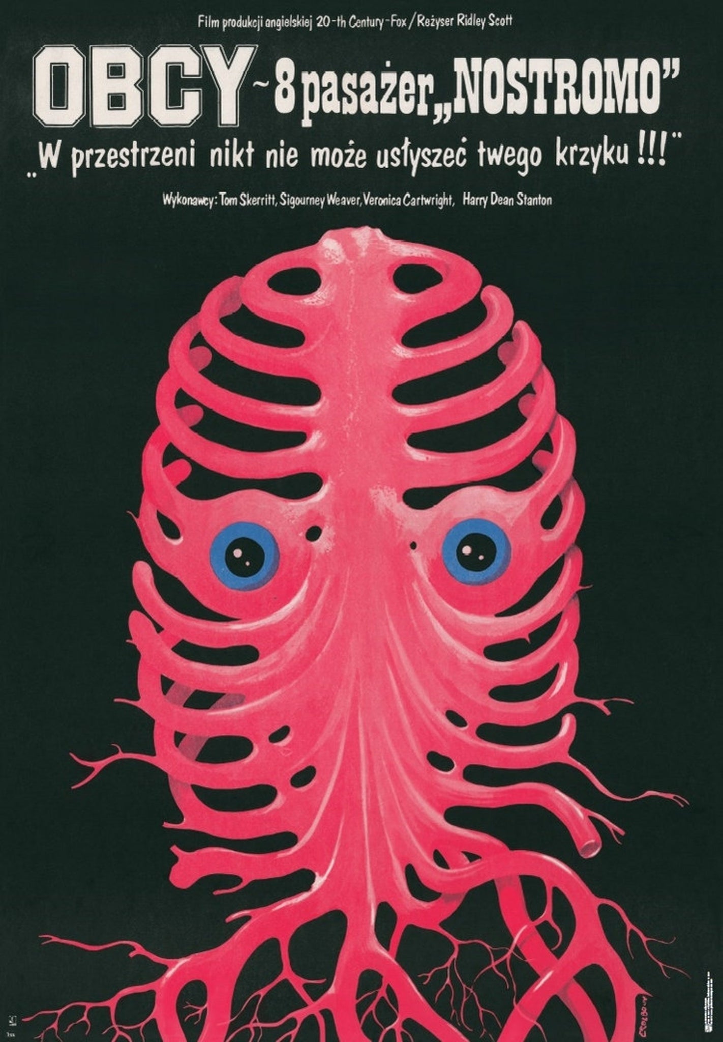 An official Limited Edition Polish School of Posters reprint (c.500) of 1979 US sci-fi horror classic Alien.