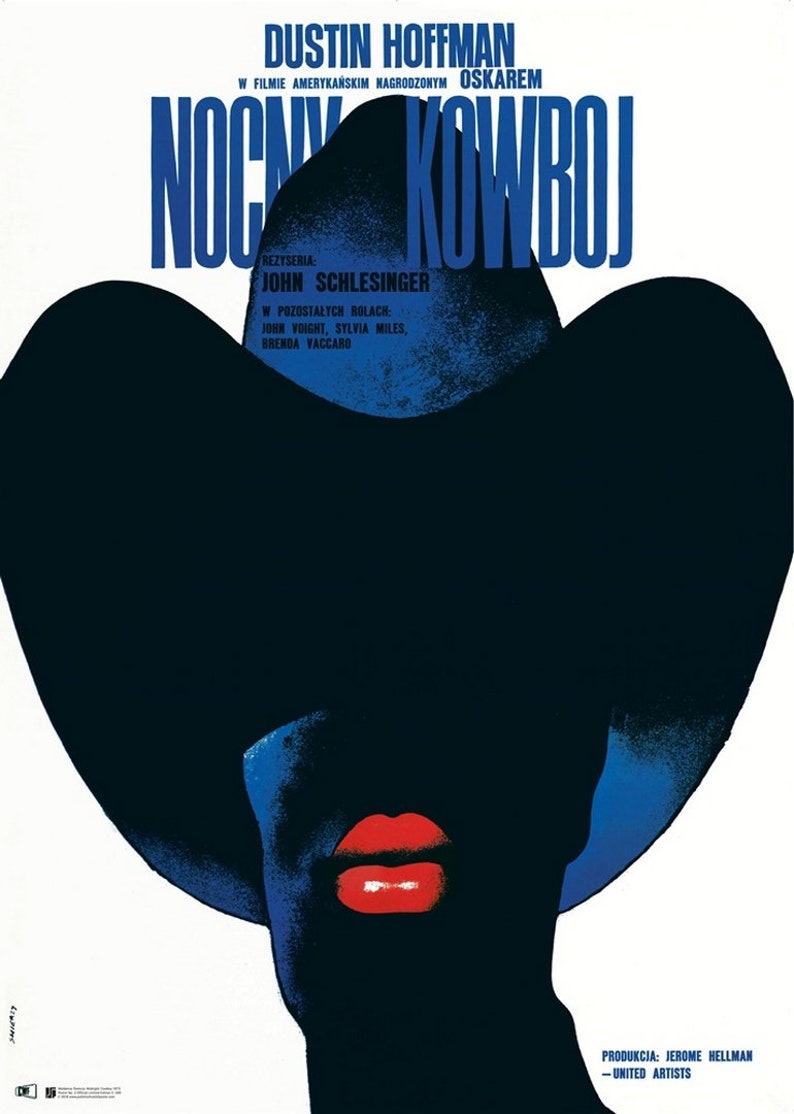 An official Limited Edition Polish School of Posters reprint (c.500) of 1969 American buddy film Midnight Cowboy.