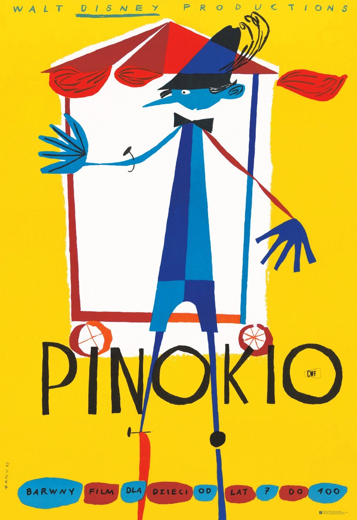 Pinocchio Polish Movie Art Poster Reprint